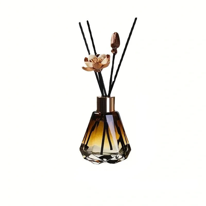موزع عطري ريد 80مل مع زهور مجففة للمنزل والمكتب، رائحة طبيعية تدوم طويلاً | 80ml Reed Diffuser with Dried Flowers, Long-Lasting Natural Aroma for Home & Office