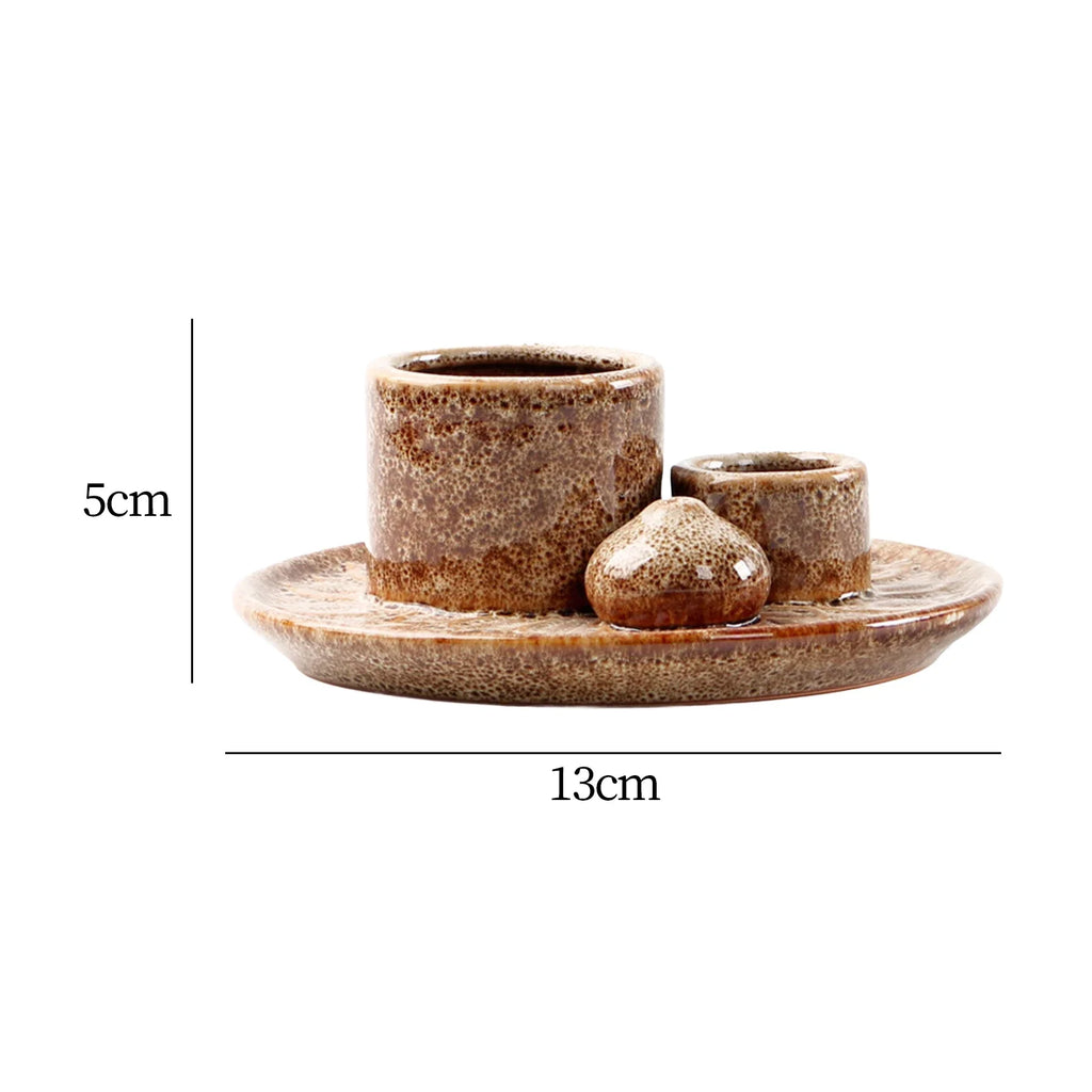 4-in-1 ceramic incense burner, incense sticks, cone incense, Palo Santo, tea light candles, meditation, aromatherapy, home décor, spiritual décor | مبخرة سيراميك 4 في 1، أعواد بخور، مخاريط البخور، خشب بالو سانتو، شموع صغيرة، التأمل، العلاج بالعطور، ديكور منزلي، ديكور روحاني