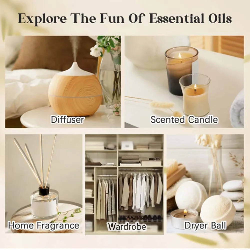 30-piece natural essential oils set – 100% pure therapeutic grade

Essential oils gift set for aromatherapy, massage, and self-care

Compact 10ml plant-based essential oils for home and wellness