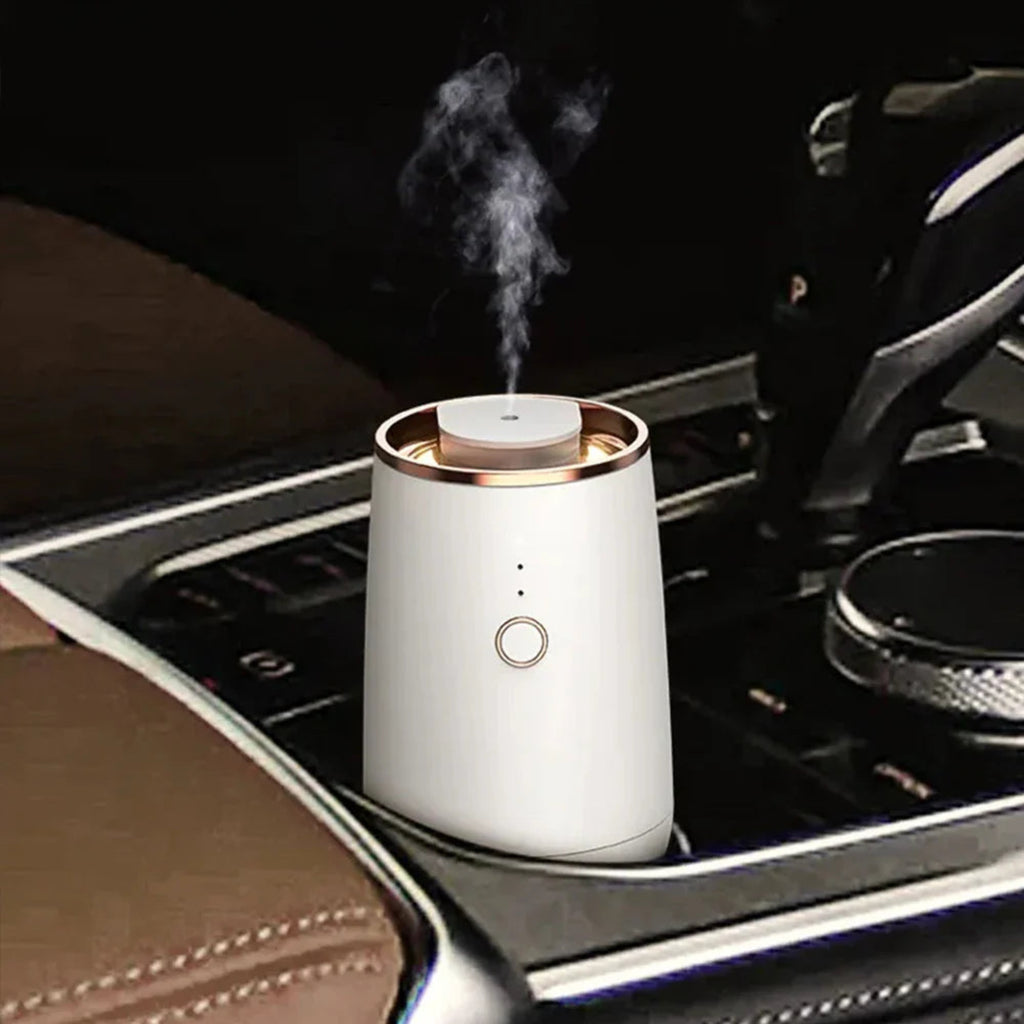 Mini Car Waterless Essential Oils Diffuser – Portable Aromatherapy Air Freshener | ناشر زيوت أساسية للسيارة بدون ماء، جهاز صغير متنقل للعلاج بالعطور