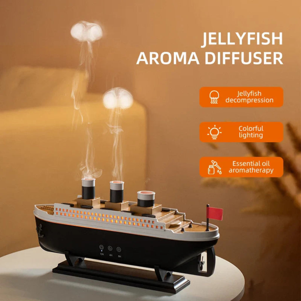 Luxury Ocean Liner Electric Aroma Air Humidifier – Cruise Ship Design | مرطب هواء كهربائي مع ناشر عطور فاخر بتصميم السفينة البحرية