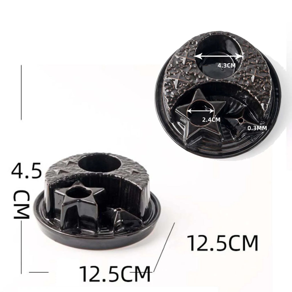 4-in-1 ceramic incense burner, incense sticks, cone incense, Palo Santo, tea light candles, meditation, aromatherapy, home décor, spiritual décor | مبخرة سيراميك 4 في 1، أعواد بخور، مخاريط البخور، خشب بالو سانتو، شموع صغيرة، التأمل، العلاج بالعطور، ديكور منزلي، ديكور روحاني