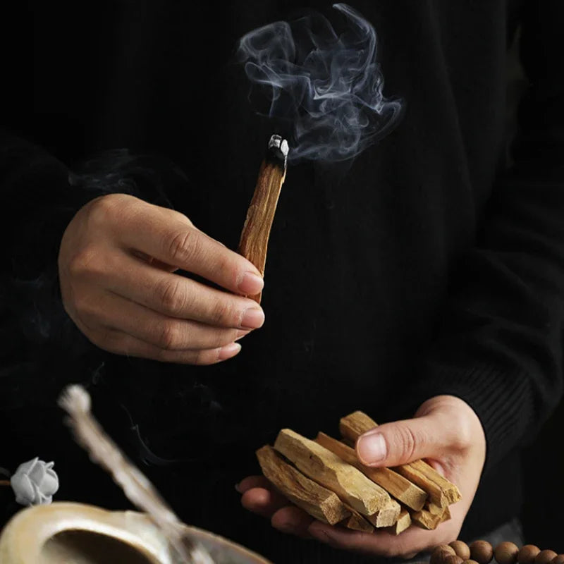 أعواد بخور Palo Santo المقدس، خشب Holy Wood الطبيعي، رائحة روحانية، التأمل، تنقية الطاقة، طقوس بوذا | Palo Santo Holy Wood Incense Sticks, Natural Sacred Wood, Spiritual Aroma, Meditation, Energy Cleansing, Buddha Rituals