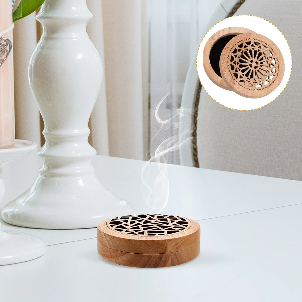 Solid Wood Incense Burner Box, Premium Handcrafted Wooden Burner, Incense Sticks and Cones Holder, Home Aromatherapy, Meditation Tool, Yoga Accessory, Gifts for Spiritual Healers – صندوق بخور خشبي مصنوع يدوياً، حاوية أعواد وبخور مخروطية، أداة عطرية للمنزل، للتأمل واليوغا، هدايا للعناية الروحية