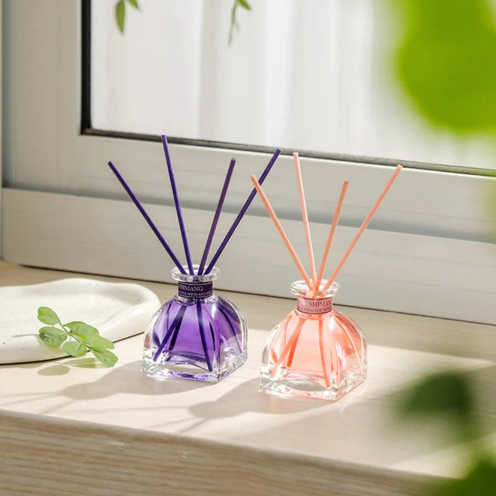 Peach & Lavender Reed Diffuser, 40ml, Long-Lasting Fragrance | موزع أعواد برائحة الخوخ والخزامى، 40مل لتوزيع رائحة تدوم طويلاً