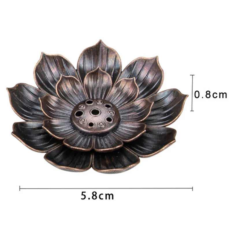 Alloy Incense Burner Stick Holder, Lotus Engraving, Meditation & Yoga Accessory, Home Décor, Aromatherapy Tool, Spiritual Gift     حاملة أعواد البخور من سبائك، نقش زهرة اللوتس، أدوات التأمل واليوغا، ديكور منزلي، أداة العلاج بالعطور، هدية روحية